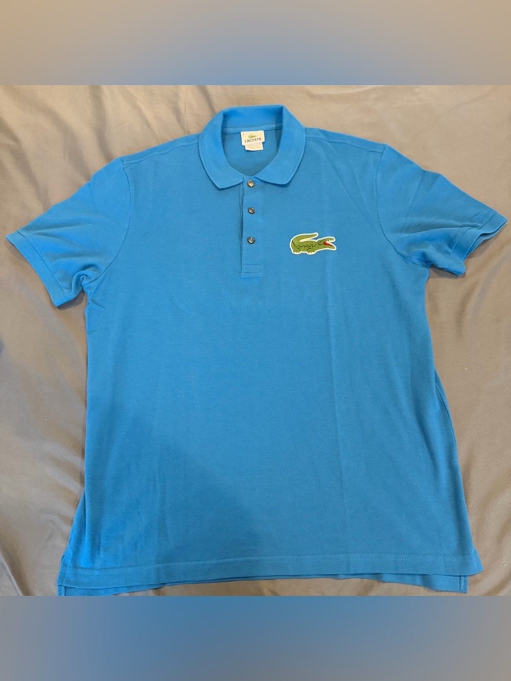 Lacoste Polo Shirt Mens size 6 Blue Big Croc